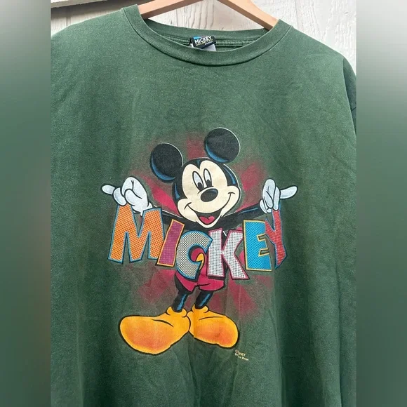 Vintage 80-90’s Disney Unlimited Mickey Mouse  Big letters Printed Men’s Shirt - Picture 4 of 8